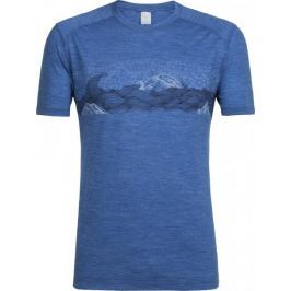 Icebreaker Mens Sphere SS Crewe Turbulent Stripe Sea Blue Hthr M