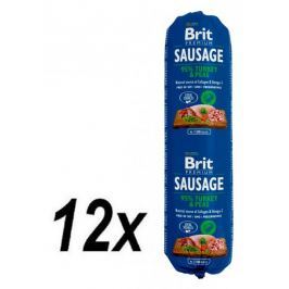 Brit Sausage Turkey & Peas 12 x 800 g