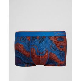 Calvin Klein oranžovo-modré pánské boxerky Micro Low Rise Trunk U8516 - Velikost: S