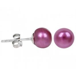 JwL Luxury Pearls Stříbrné náušnice s pravou fialovou perlou JL0221 stříbro 925/1000