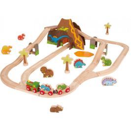 Bigjigs Rail Dinosauří vláčkodráha, 49 dílů