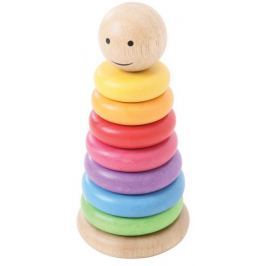 Bigjigs Toys Nasazování na tyč duhový panáček