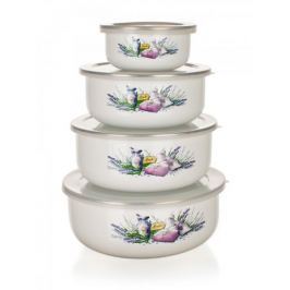 Banquet Sada misek smalt LAVENDER, 8 ks