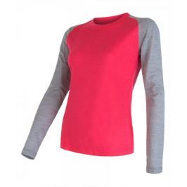 Sensor Merino Wool Active PT Logo dámské triko dl.ruk. magenta/šedá M