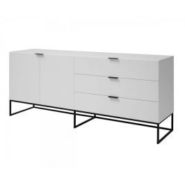 Danish Style Skříň s dveřmi a zásuvkami Copenhagen, 180 cm, bílá/černá
