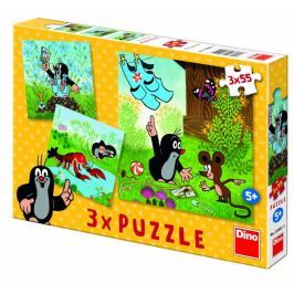 Dino Krteček a kalhotky puzzle, 3x 55 dílků