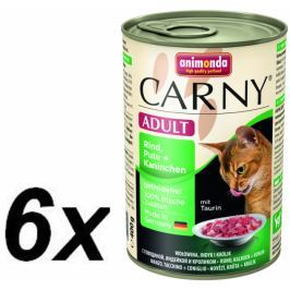 Animonda konzerva CARNY Adult - hovězí, krůta + králík 6 x 400g