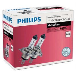 Philips VisionPlus H4, 12 V, 60/55 W, 2 ks