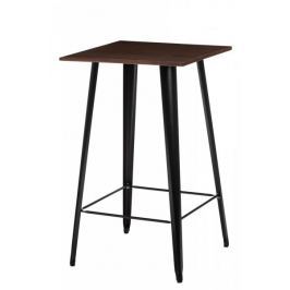 Mørtens Furniture Barový stůl Mason, tmavé dřevo, černá