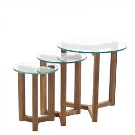 Design Scandinavia Konferenční stolky skleněné Japan, sada 3 ks