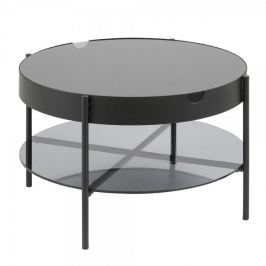 Design Scandinavia Konferenční / servírovací stolek Lipton, 75 cm, kouřové sklo