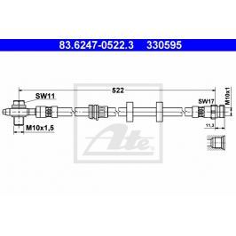 P/L brzdová hadice ATE AT 330595