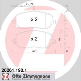 Sada brzdových destiček, kotoučová brzda 20261.190.1