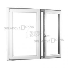 Skladova-okna Dvoukřídlé plastové okno se štulpem PREMIUM 1350 x 1350 barva bílá