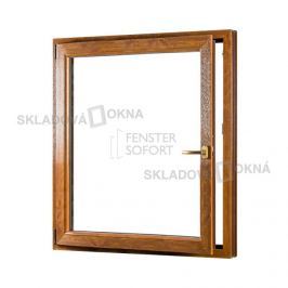 Skladova-okna Jednokřídlé plastové okno PREMIUM otvíravo-sklopné levé 1100 x 1400 mm barva bílá/zlatý dub